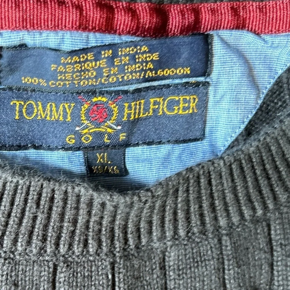 Tommy Hilfiger Men's Green Cable Knit Crew Neck‎ Sweater XL